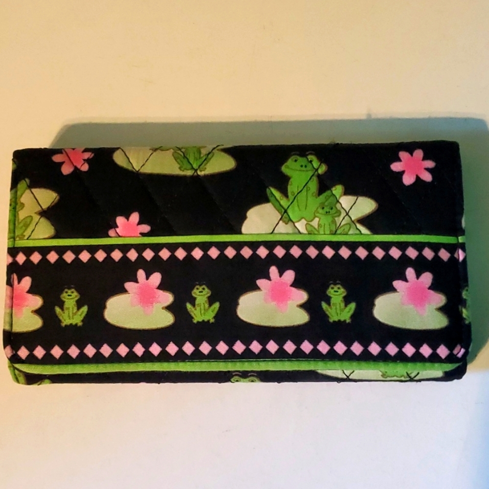 New Quilted cloth full size frog wallet
